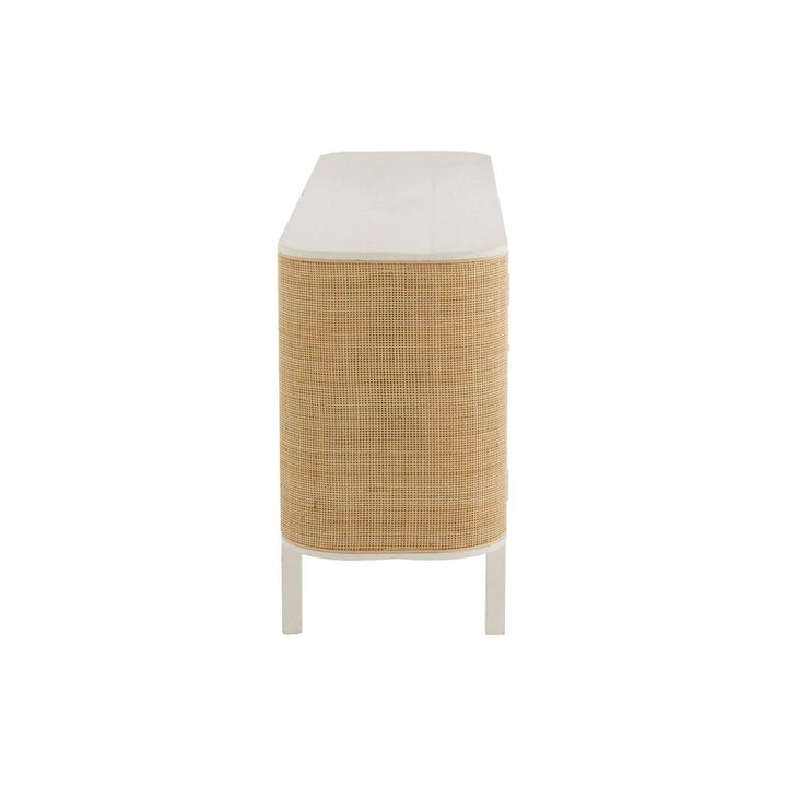 Armoire Blanc Rattan Exotique 3 Portes | Vora - Designix Armoire