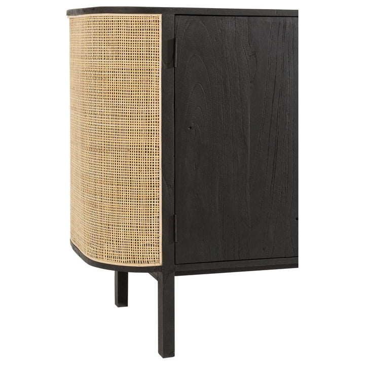 Armoire Bois Exotique Rotin Noir | Tino - Designix Armoire