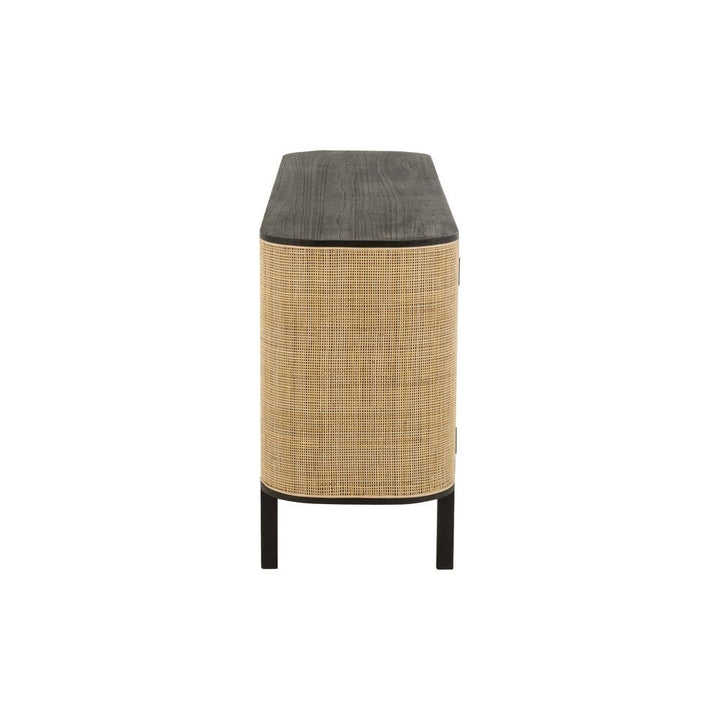 Armoire Bois Exotique Rotin Noir | Tino - Designix Armoire