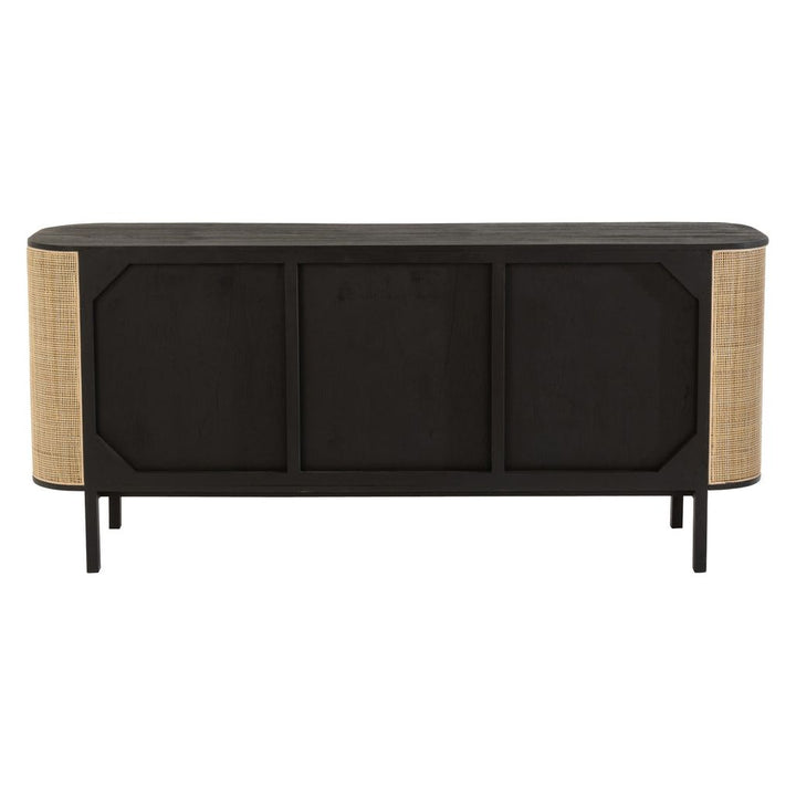 Armoire Bois Exotique Rotin Noir | Tino - Designix Armoire