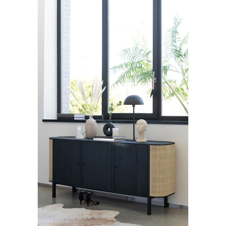 Armoire Bois Exotique Rotin Noir | Tino - Designix Armoire