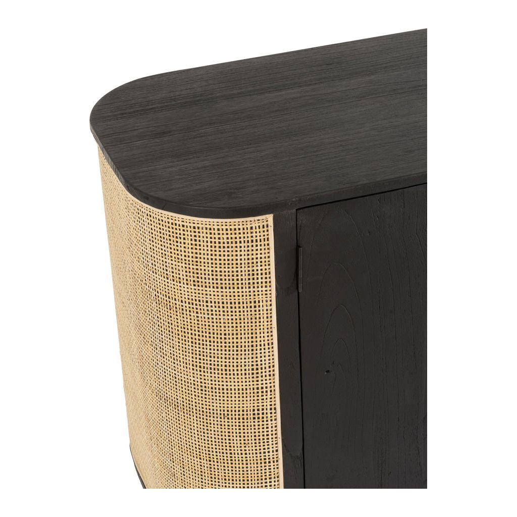 Armoire Bois Exotique Rotin Noir | Tino - Designix Armoire