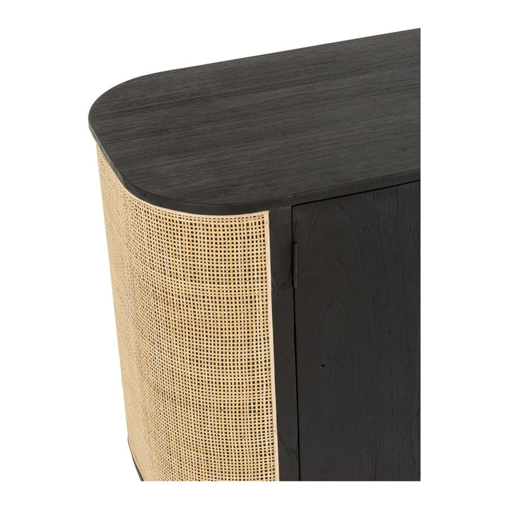 Armoire Bois Exotique Rotin Noir | Tino - Designix Armoire