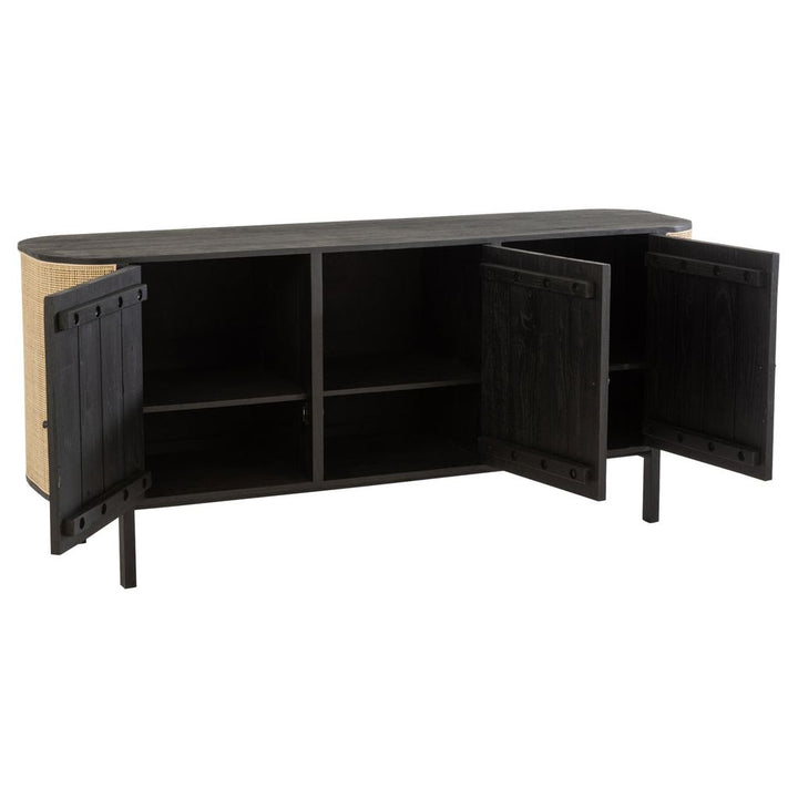 Armoire Bois Exotique Rotin Noir | Tino - Designix Armoire