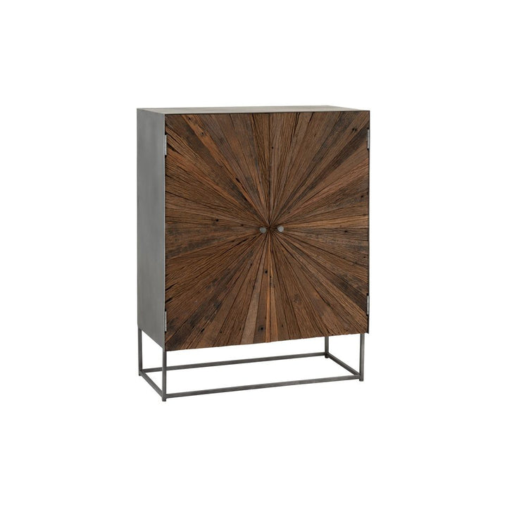 Armoire Bois Fer Naturel Grise | Sela - Designix Armoire