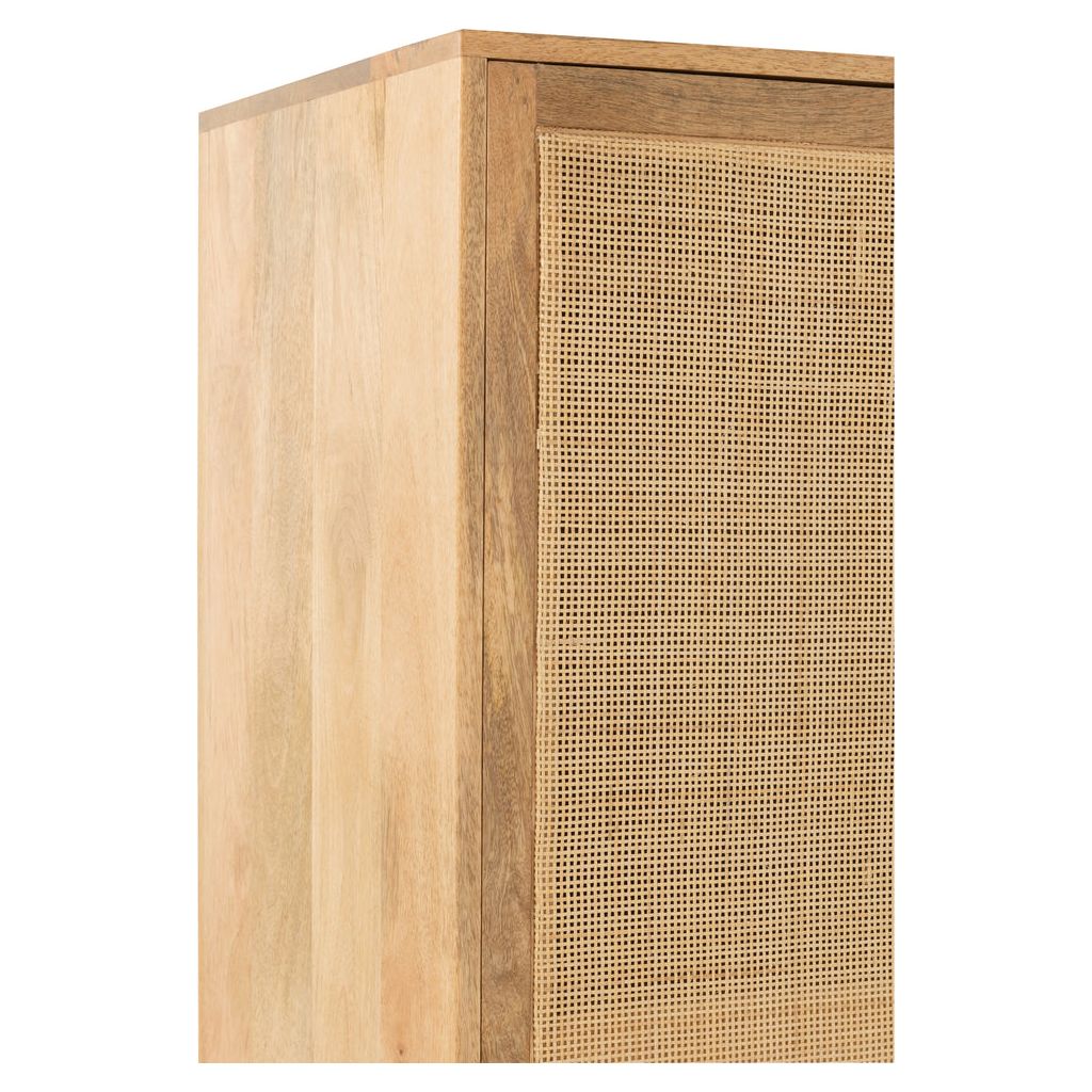 Armoire Bois Naturel Tissage | Dila - Designix Armoire