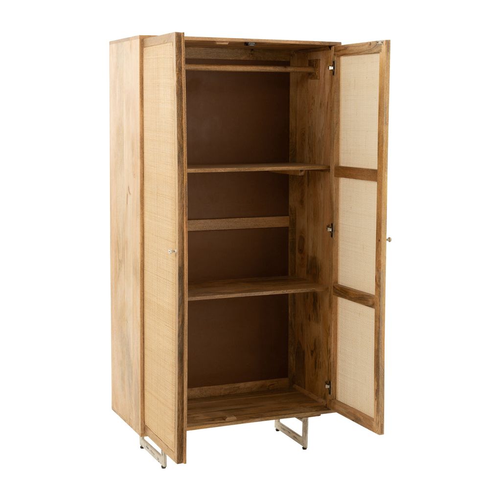 Armoire Bois Naturel Tissage | Dila - Designix Armoire