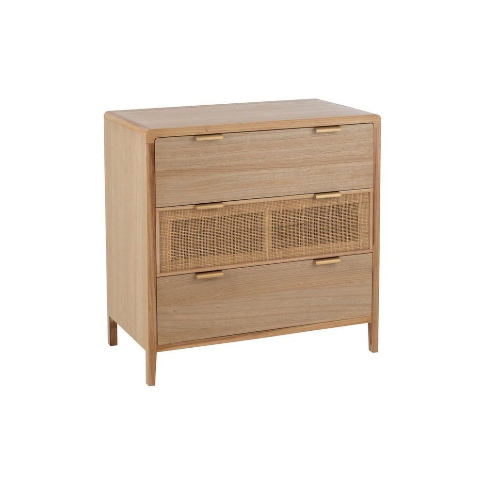 Armoire Bois Rotin 3 Tiroirs | Erla - Designix Armoire