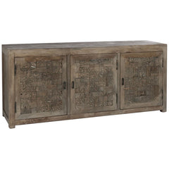 Armoire Cuisine Bois Naturel 3 Portes | Hira
