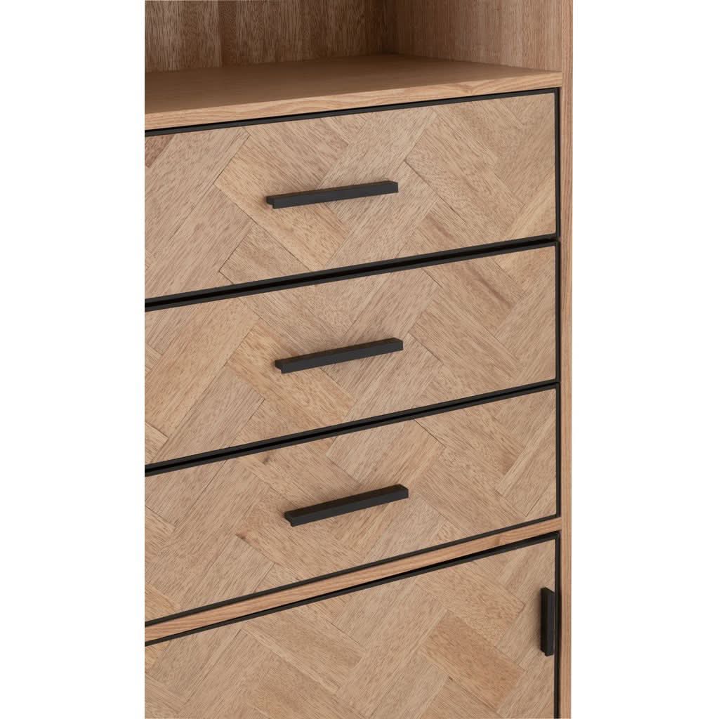 Armoire Haute Tiroirs Bois Métal | Kilo