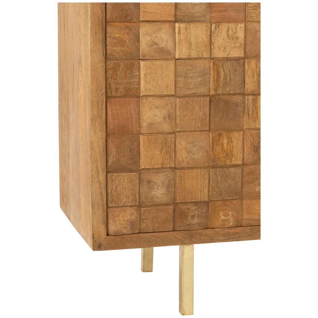 Armoire Métal Bois Mangue Or | Xira