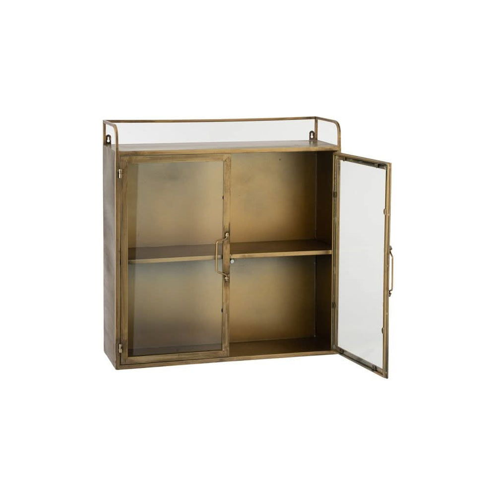 Armoire Métal Verre Doré Antique | Zira - Designix Armoire