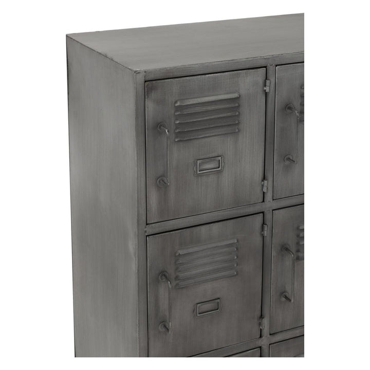 Armoire Métallique Argentée 9 Portes | Ayla - Designix Armoire
