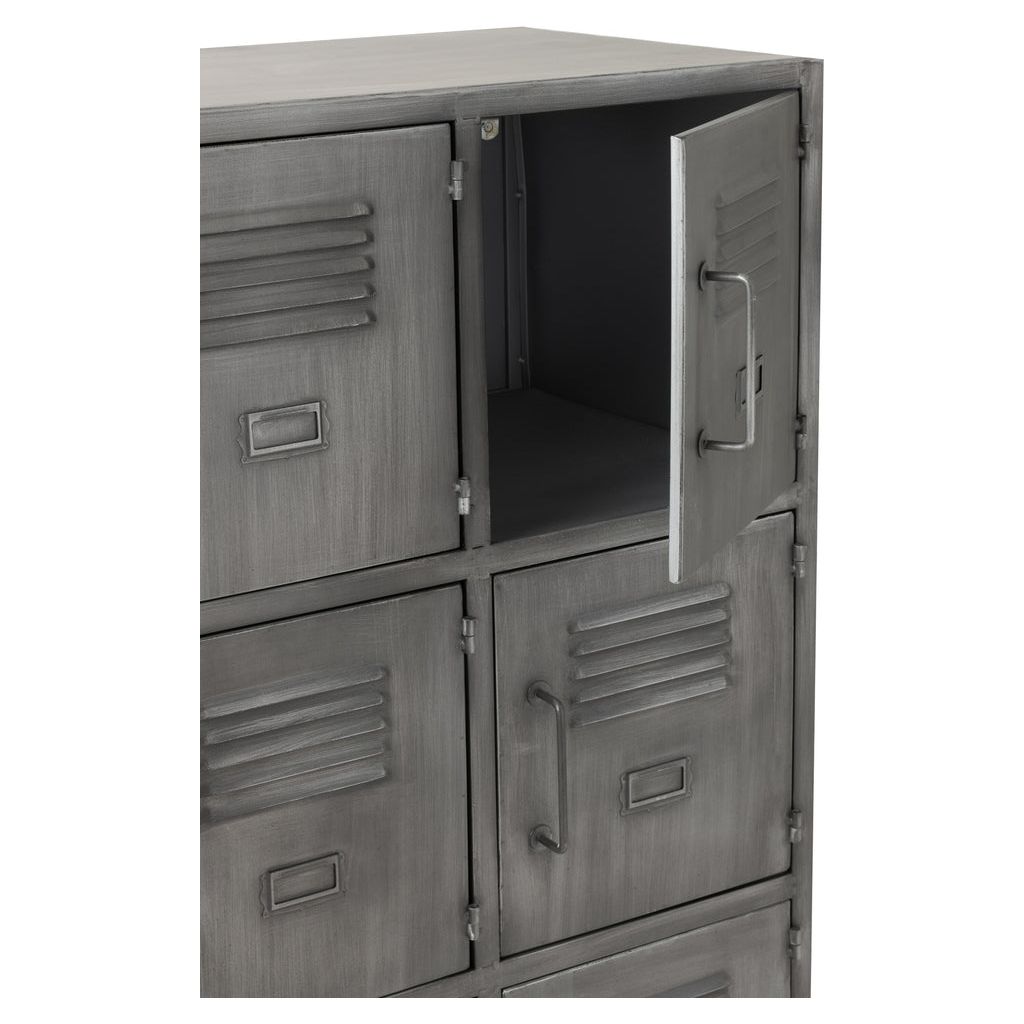 Armoire Métallique Argentée 9 Portes | Ayla - Designix Armoire