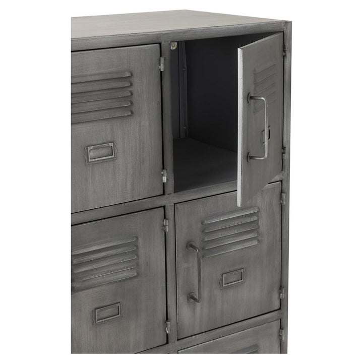 Armoire Métallique Argentée 9 Portes | Ayla - Designix Armoire