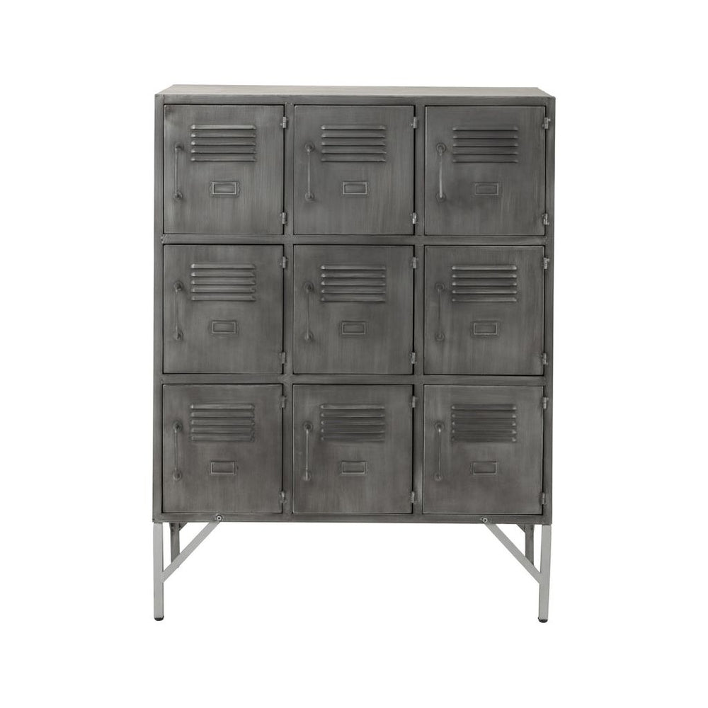 Armoire Métallique Argentée 9 Portes | Ayla - Designix Armoire