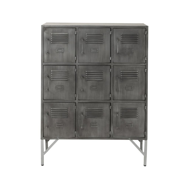 Armoire Métallique Argentée 9 Portes | Ayla - Designix Armoire