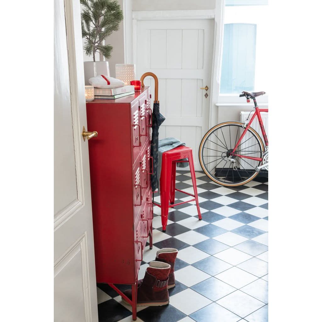 Armoire Métallique Rouge 9 Tiroirs | Fila - Designix Armoire