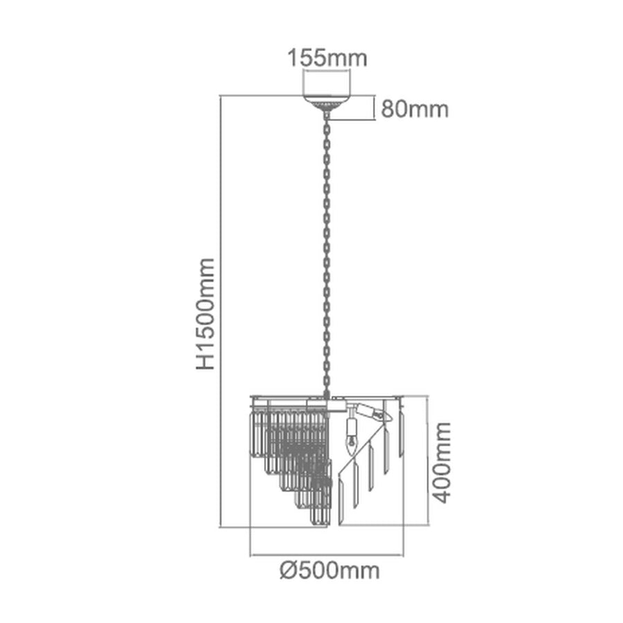 Lustre Artico, cristal