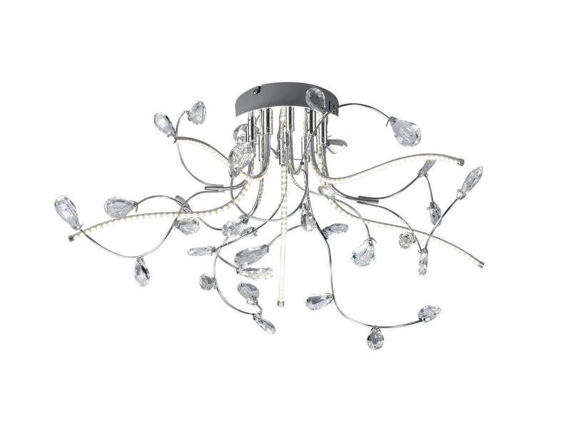 Plafonnier Crystal chromé, Ø 54 cm