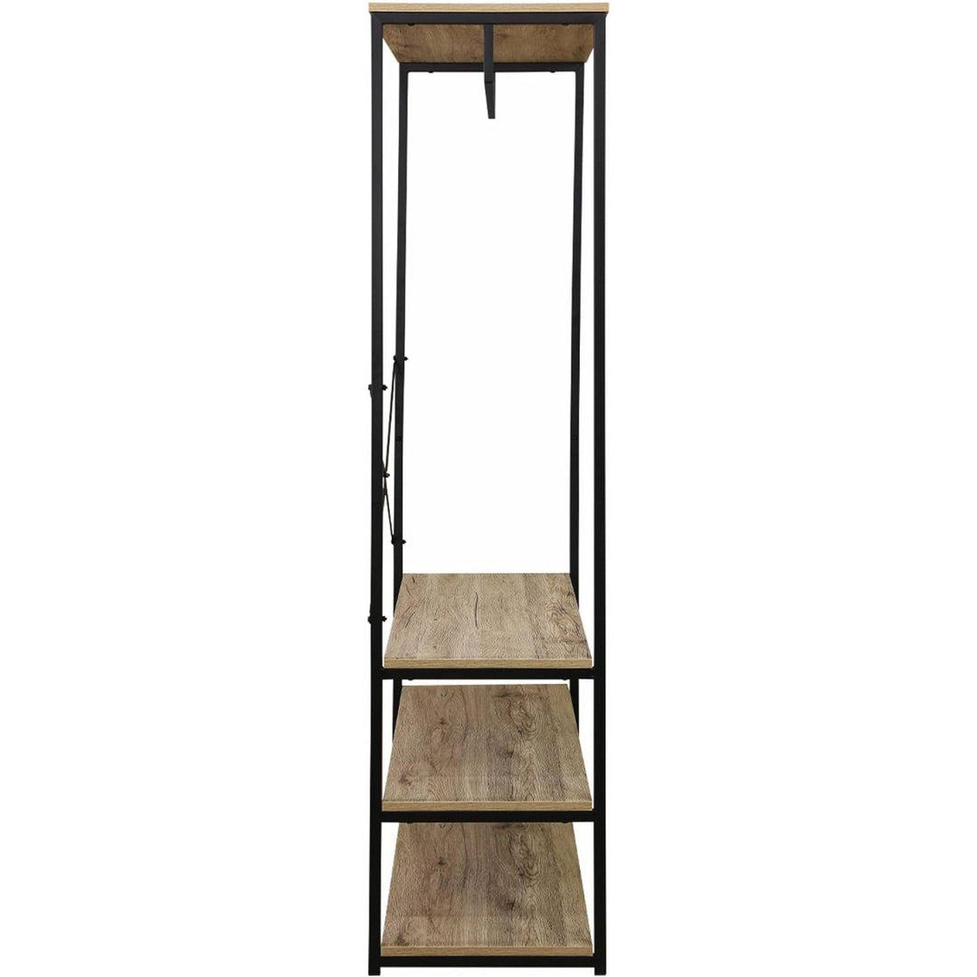 Alice'S Home - Dressing. Vestiaire. Portemanteau En Métal Noir Et Décor Bois. Loft. 3 Étagères. Une Barre De Penderie L 100 X L 40 X H 167Cm | Designix - Amazon    - https://designix.fr/