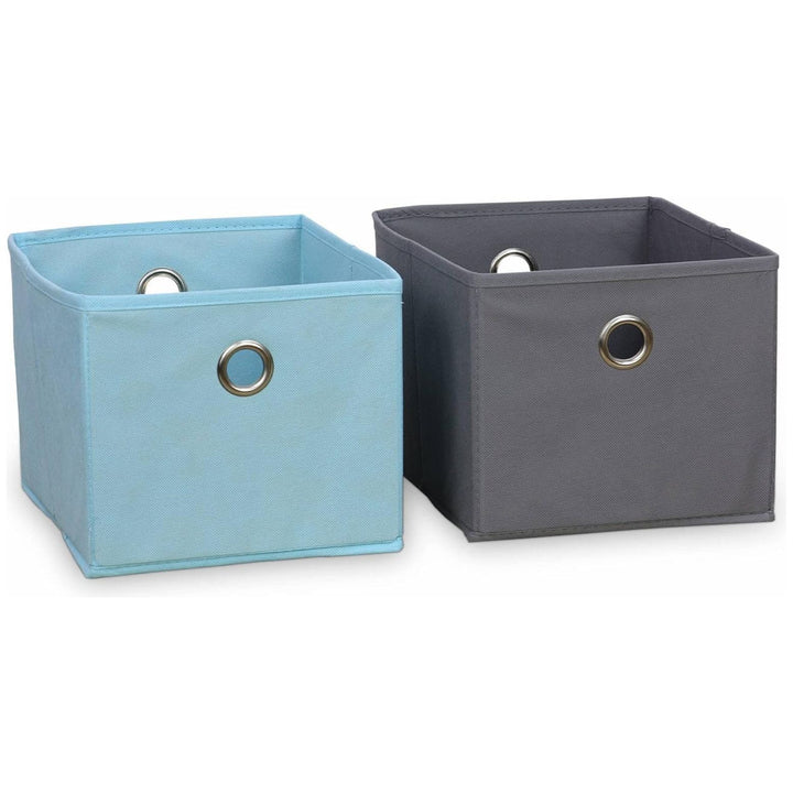 Alice'S Home - Meuble De Rangement Pour Enfant. Blanc - Camille - Avec 7 Compartiments Et 4 Paniers Gris Et Bleus | Designix - Amazon    - https://designix.fr/