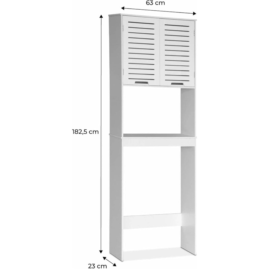 Alice'S Home - Meuble WC. Rangement. Étagère De Toilettes - Rivage - 3 Étagères. 2 Portes Ajourées. 3 Niveaux De Rangement | Designix - Amazon    - https://designix.fr/