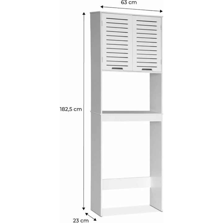 Alice'S Home - Meuble WC. Rangement. Étagère De Toilettes - Rivage - 3 Étagères. 2 Portes Ajourées. 3 Niveaux De Rangement | Designix - Amazon    - https://designix.fr/