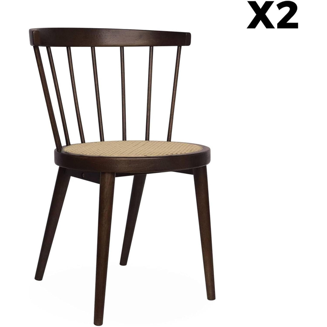 Chaises Noyer Bois Cannage | Designix - 3333    - https://designix.fr/