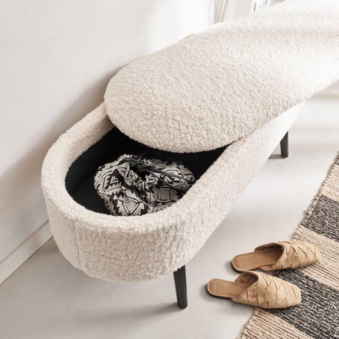 Banc Coffre Revêtement Bouclette | Fable - Designix Banc