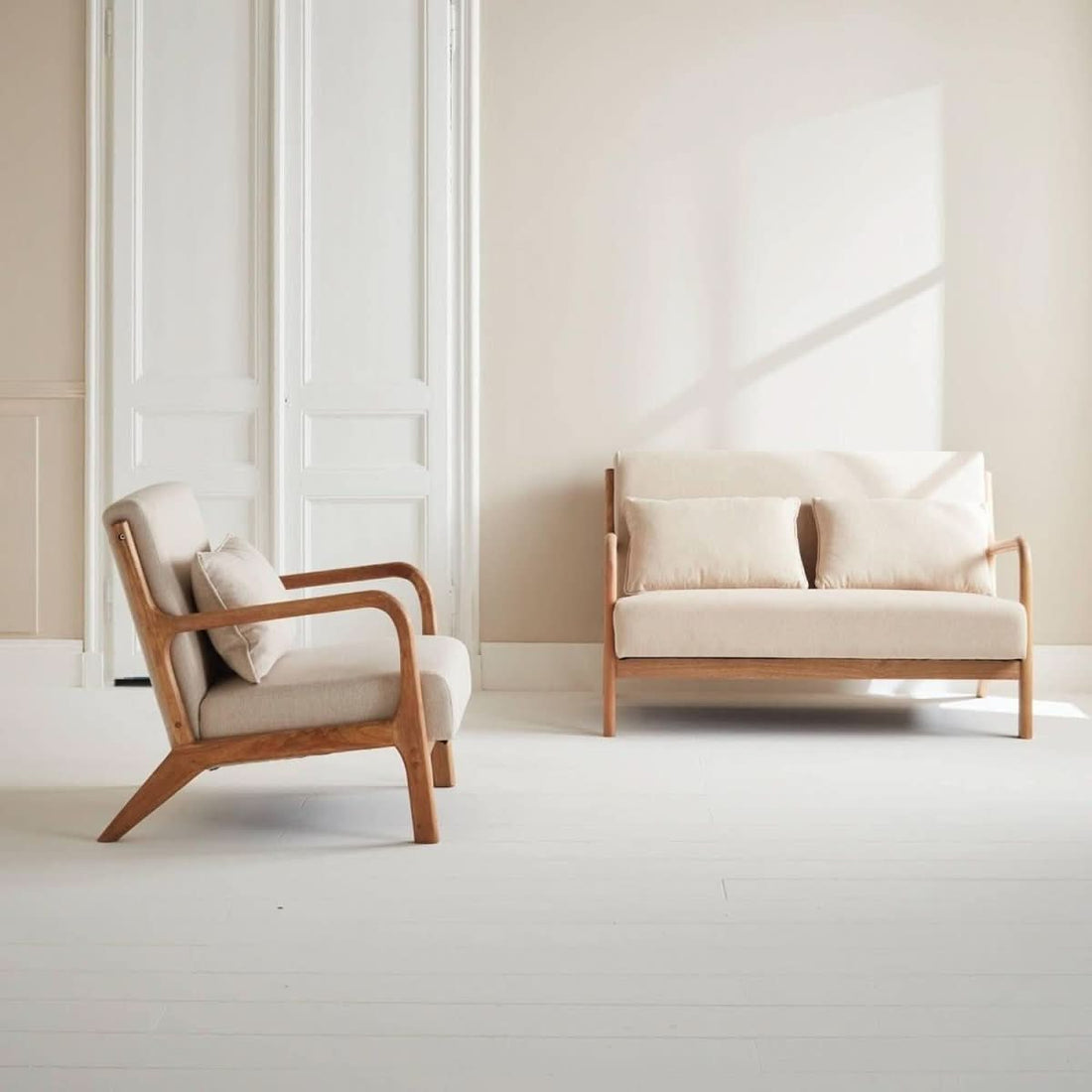 Banquette Fauteuil Bois Beige | Ivoire