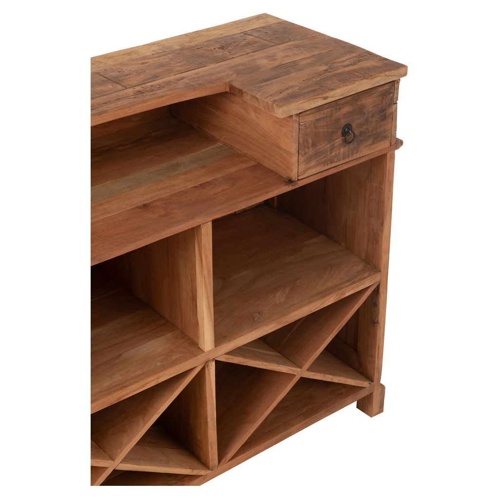 Bar Bois Recyclé Naturel à 2 Tiroirs | Sela - Designix Armoire