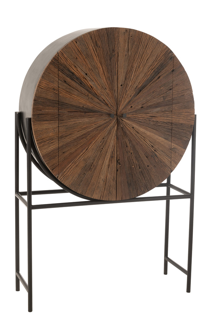 Armoire de bar Shanil en bois recyclé/MDF marron/noir | Designix -     - https://designix.fr