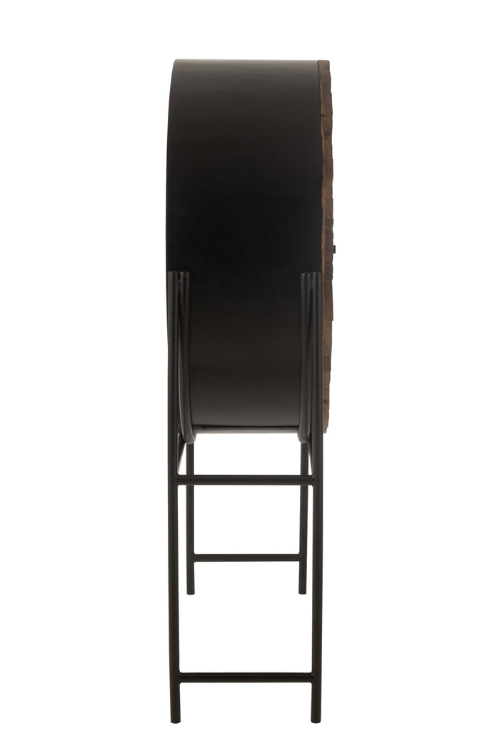 Armoire de bar Shanil en bois recyclé/MDF marron/noir | Designix -     - https://designix.fr