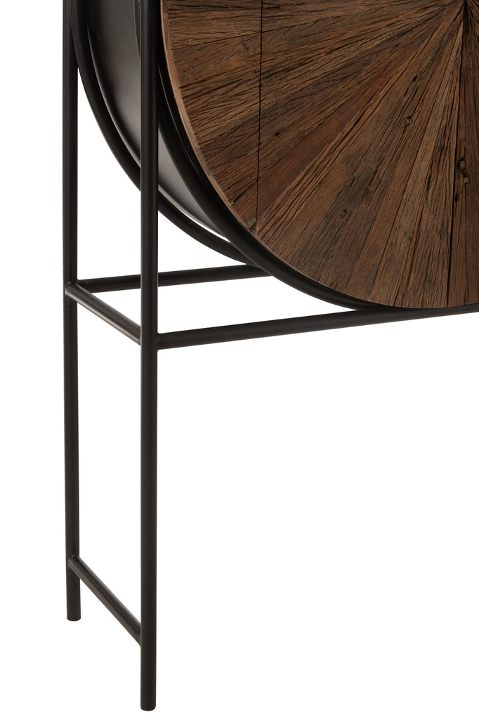 Armoire de bar Shanil en bois recyclé/MDF marron/noir | Designix -     - https://designix.fr