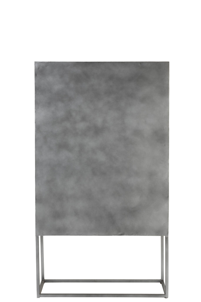 Armoire de bar Shanil 2 portes bois/fer naturel/gris | Designix -     - https://designix.fr