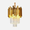 Lustre cristal moderne doré | Éclat Prismique