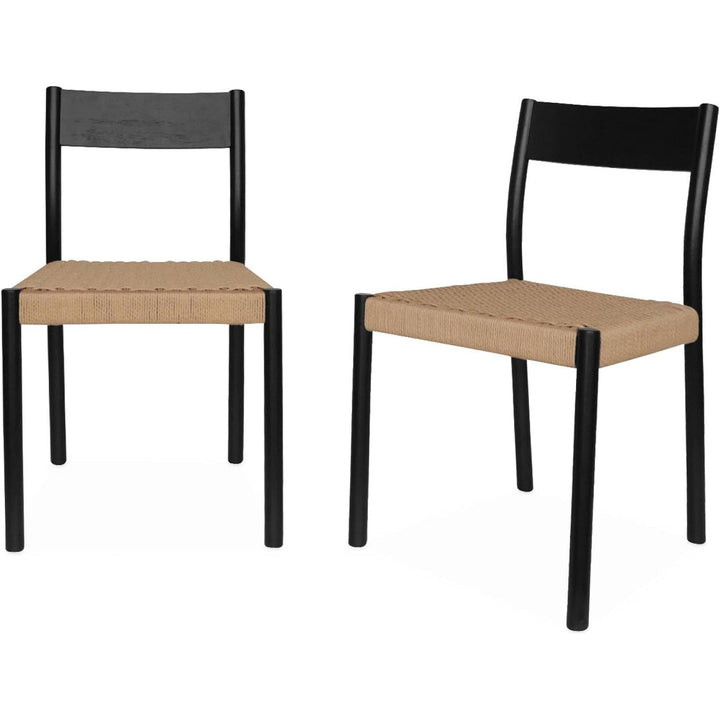 "Chaises Bois Cordes Noires" | Designix - 3333    - https://designix.fr/