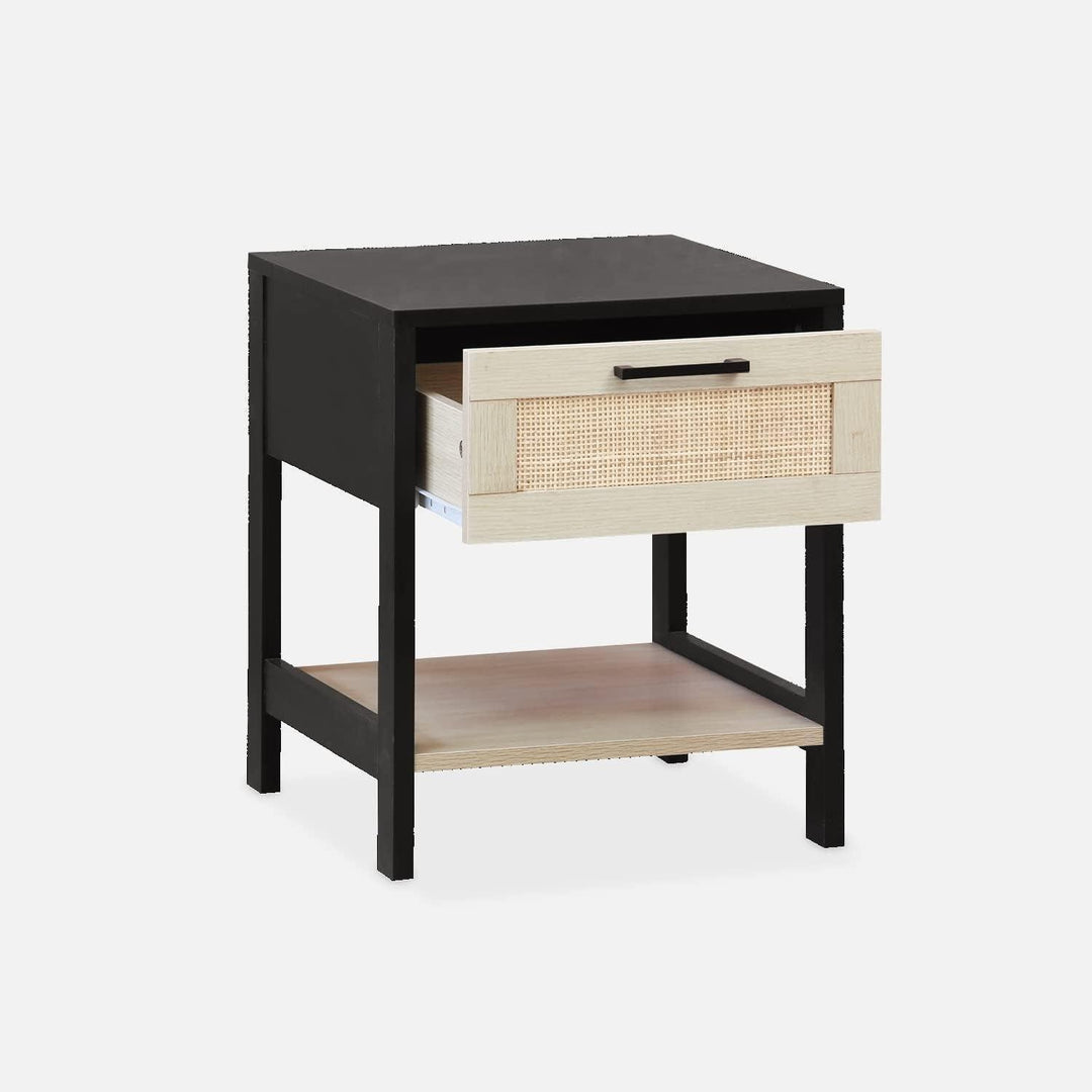 Table Chevet Noir Cannage | Designix - 3333    - https://designix.fr/