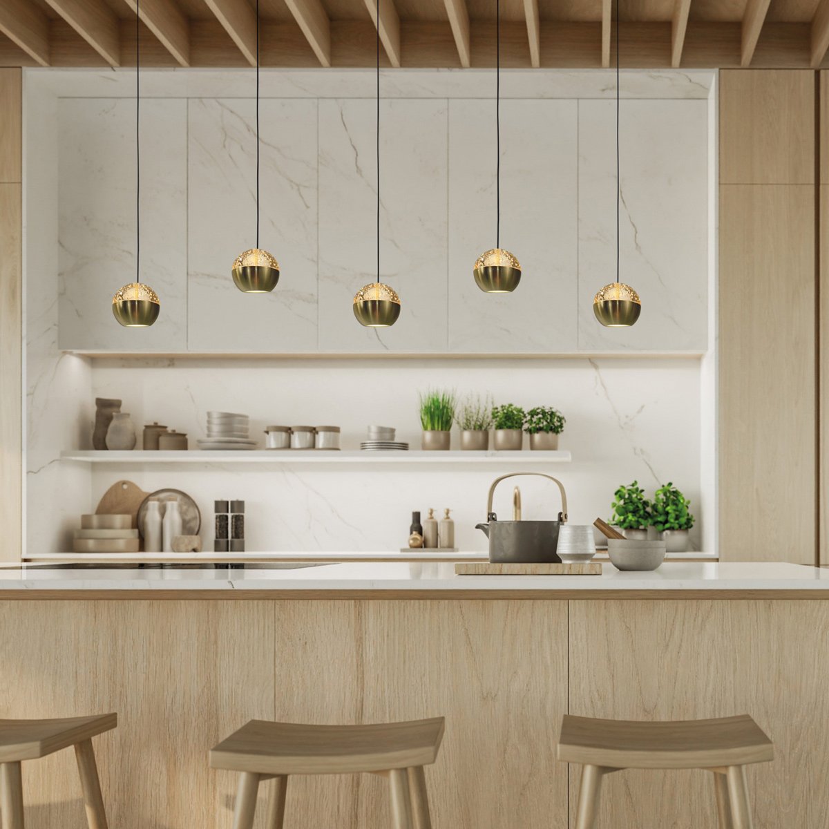 Suspension luminaire Belluno doré