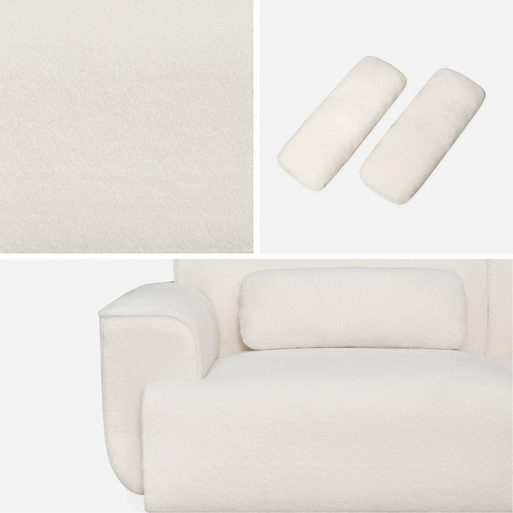 Alice'S Home - Canapé 3 Places. Tissu Bouclette. 2 Coussins Déhoussables. Wallas L 230 X P 98 X H 73Cm | Designix - Amazon    - https://designix.fr/