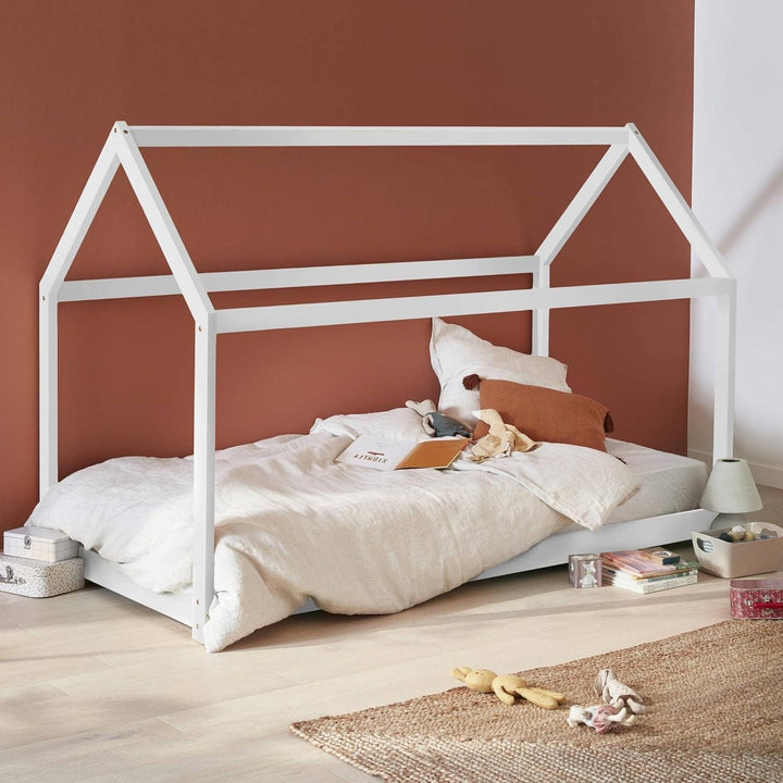 Alice'S Home - Lit Cabane Montessori. Bois Massif En Pin Naturel Blanc - Tobias - Sommier Inclus. 90 X 190 Cm | Designix - Amazon    - https://designix.fr/