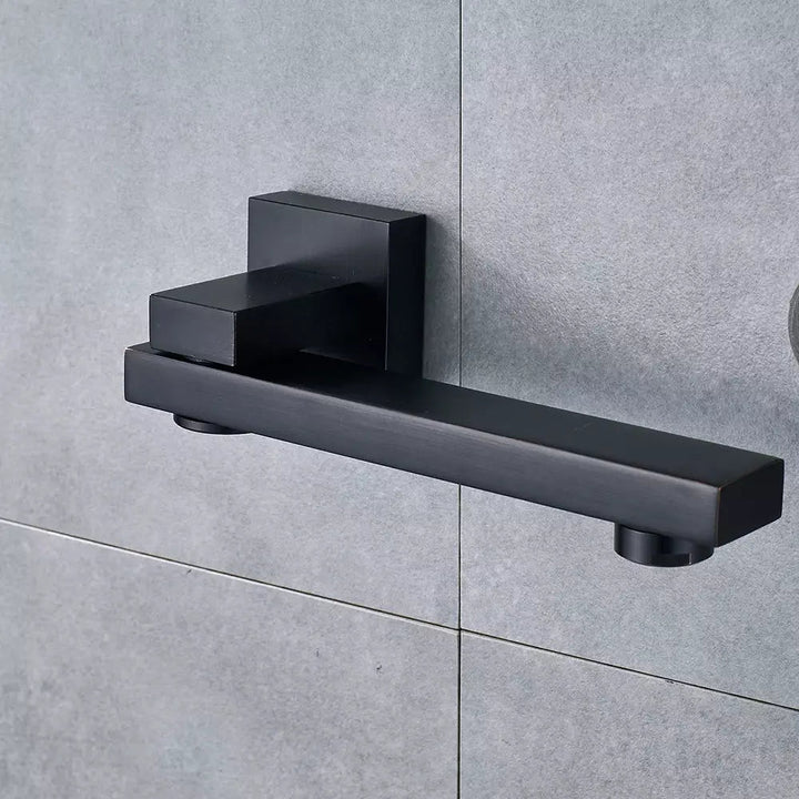 Bec de Robinet de Douche Mural Noir Mat | Élégance Aqua - Designix Bec de Robinet