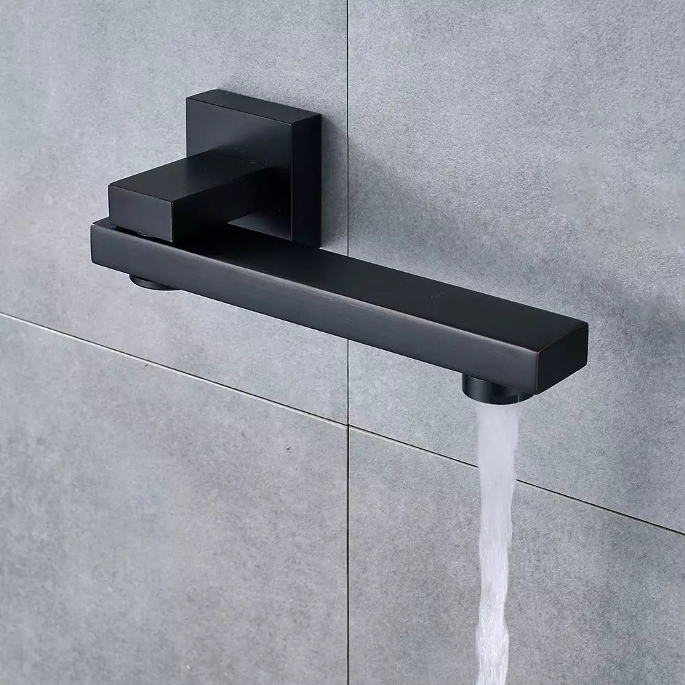 Bec de Robinet de Douche Mural Noir Mat | Élégance Aqua - Designix Bec de Robinet