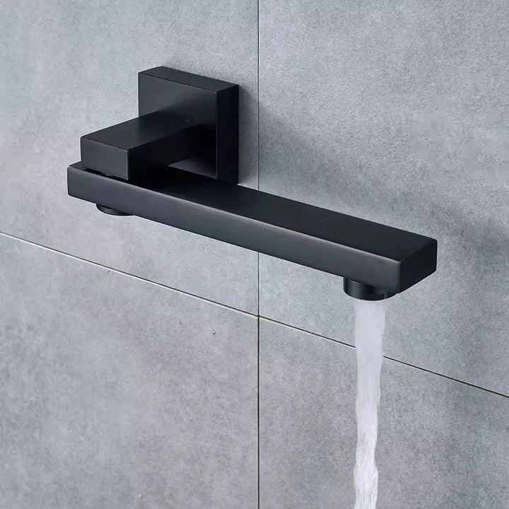 Bec de Robinet de Douche Mural Noir Mat | Élégance Aqua - Designix Bec de Robinet