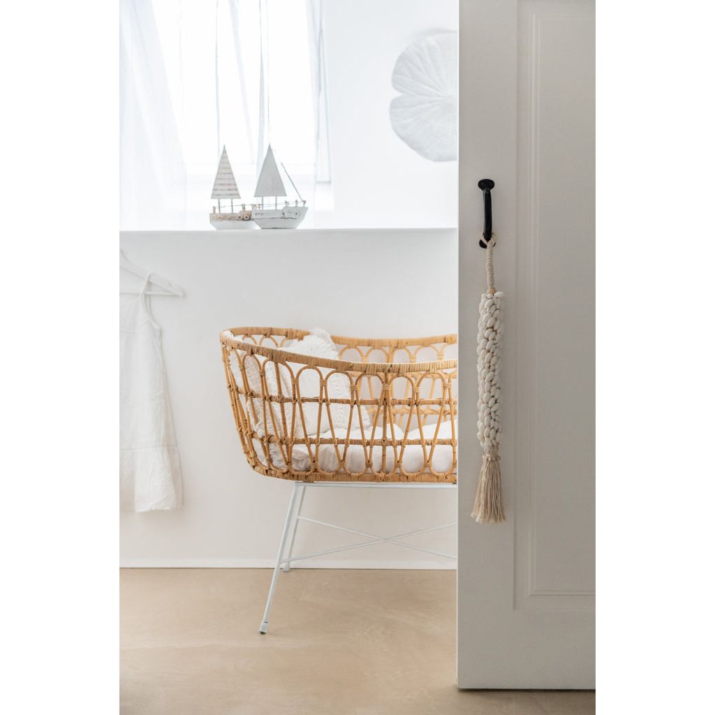 Berceau Bébé Rotin Métal Blanc | Sala - Designix