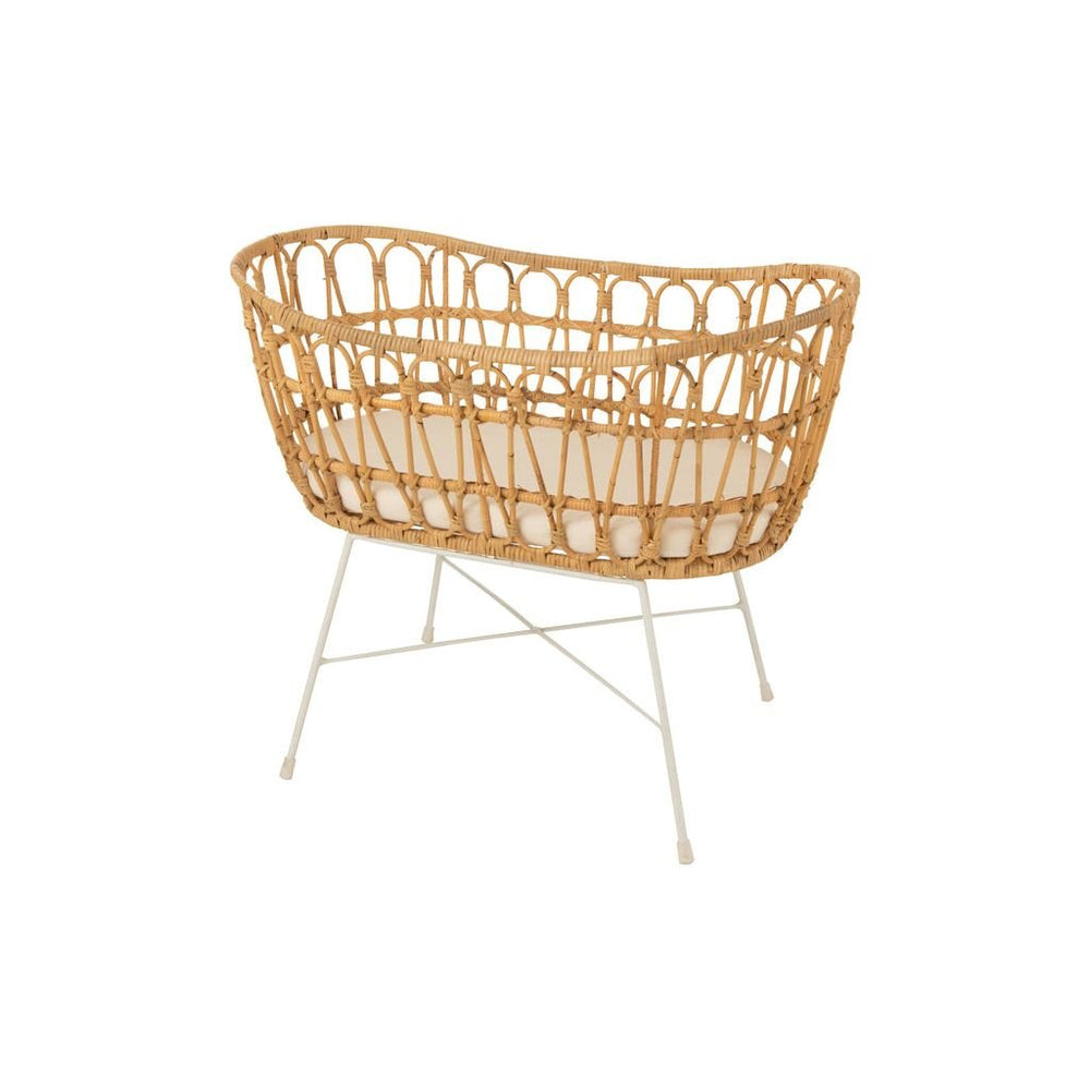 Berceau Bébé Rotin Métal Blanc | Sala - Designix