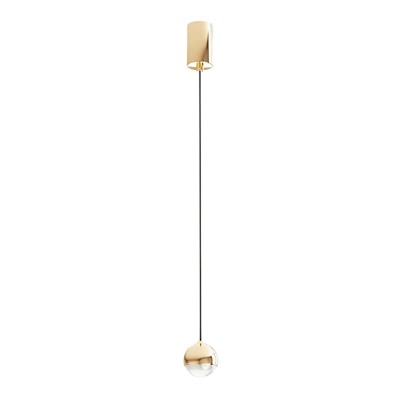 Suspension LED Bolicina dorée, verre
