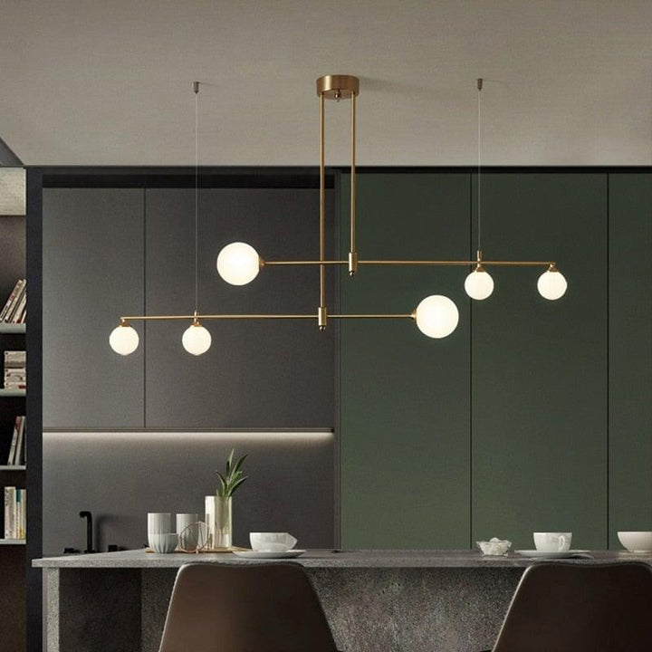 Boule Verre Cuivre Suspendue | Maso - Designix Suspension luminaire 3 têtes Sans ampoule