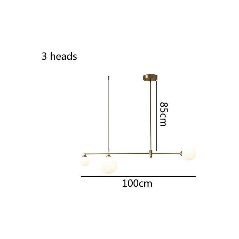 Boule Verre Cuivre Suspendue | Maso - Designix Suspension luminaire 3 têtes Sans ampoule